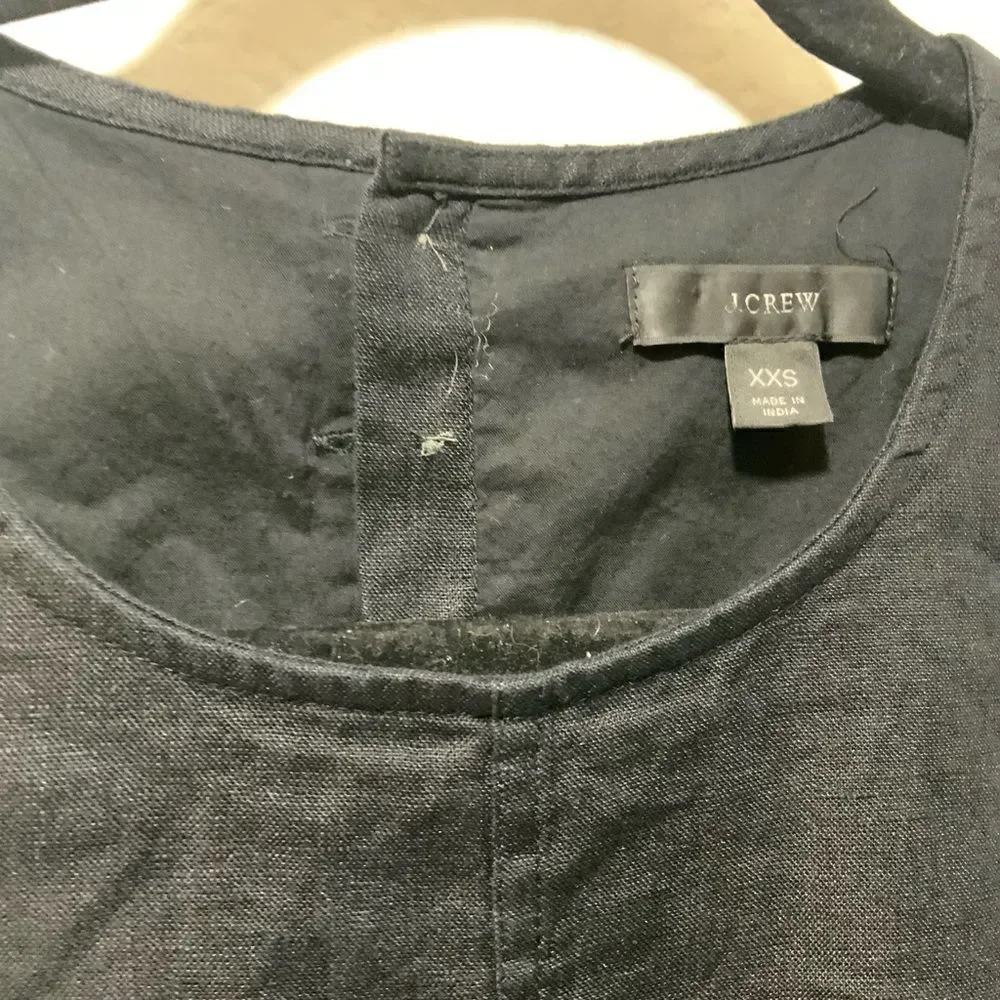 J. Crew Linen Dress button back black size XXS